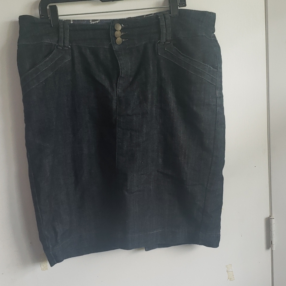 Dark blue denim jean skirt